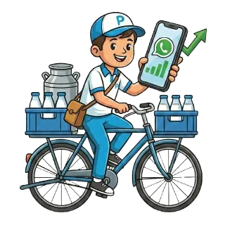 Milk delivery person with smartphone – Palabbayi dairy vendor app